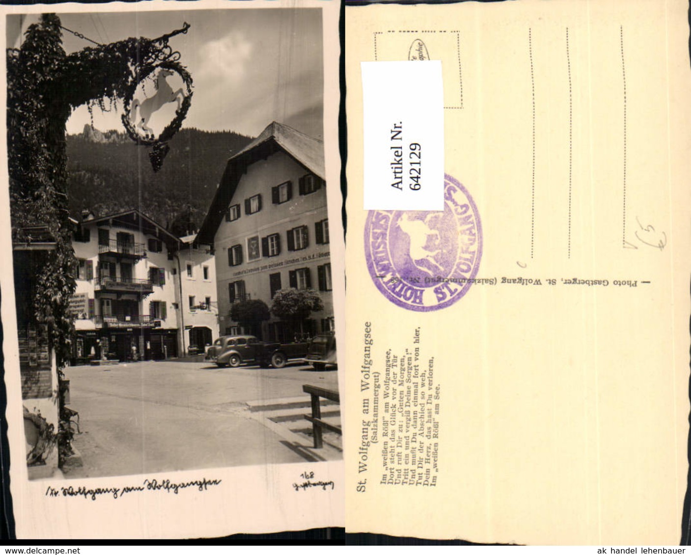 642129,Foto Ak Sankt Wolfgang Im Salzkammergut Pub Gastberger 168 - 1939-45