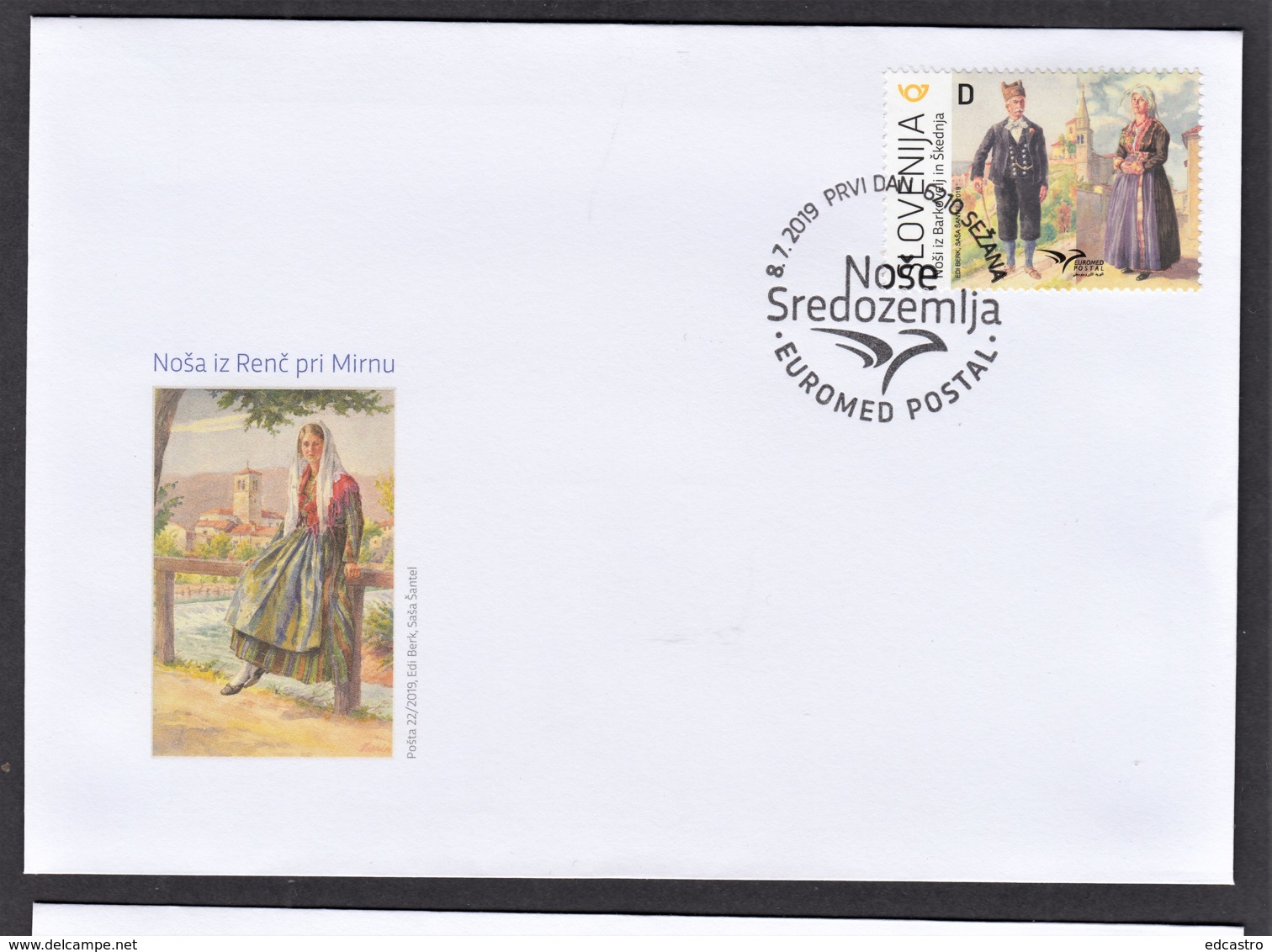 49.- SLOVENIA 2019 FDC JOINT ISSUE EUROMED COSTUMES OF THE MEDITERRANEAN - Emisiones Comunes