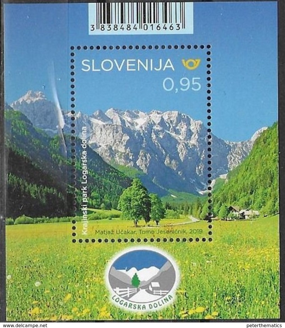 SLOVENIA ,2019, MNH, MOUNTAINS, LANDSCAPES, LOGAR VALLEY NATURE PARK, S/SHEET - Other & Unclassified