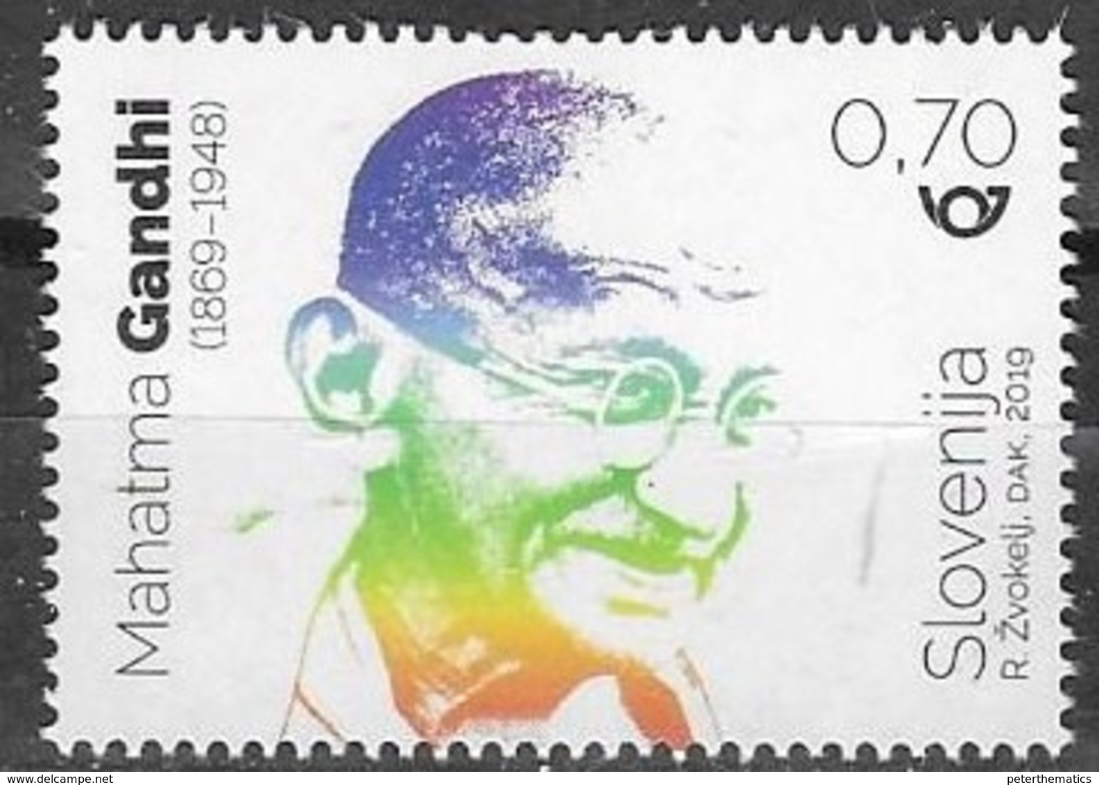 SLOVENIA ,2019, MNH,  GANDHI,  1v - Mahatma Gandhi