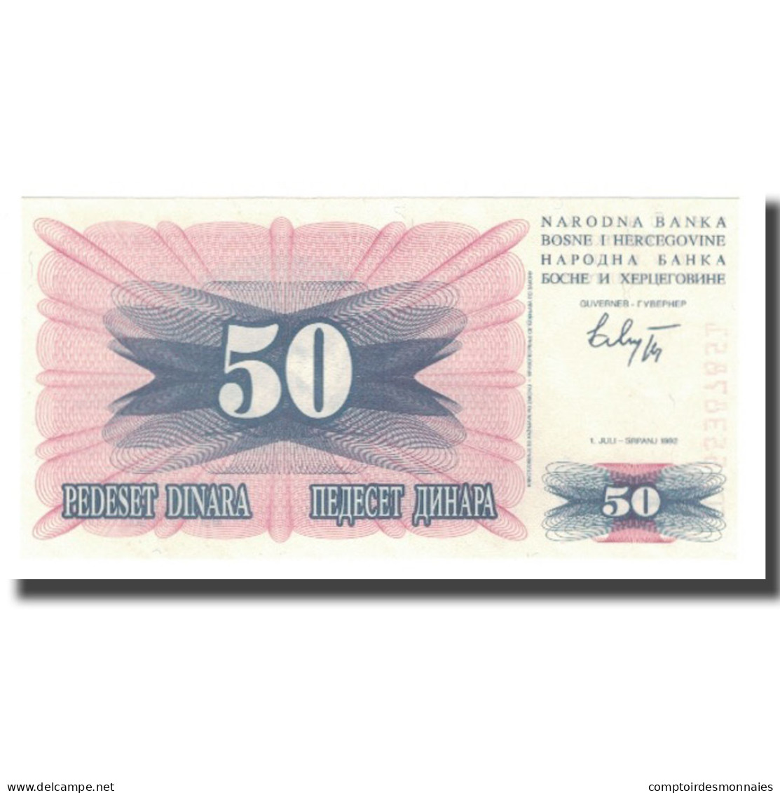 Billet, Bosnia - Herzegovina, 50 Dinara, 1992, 1992-07-01, KM:12a, NEUF - Bosnia Erzegovina