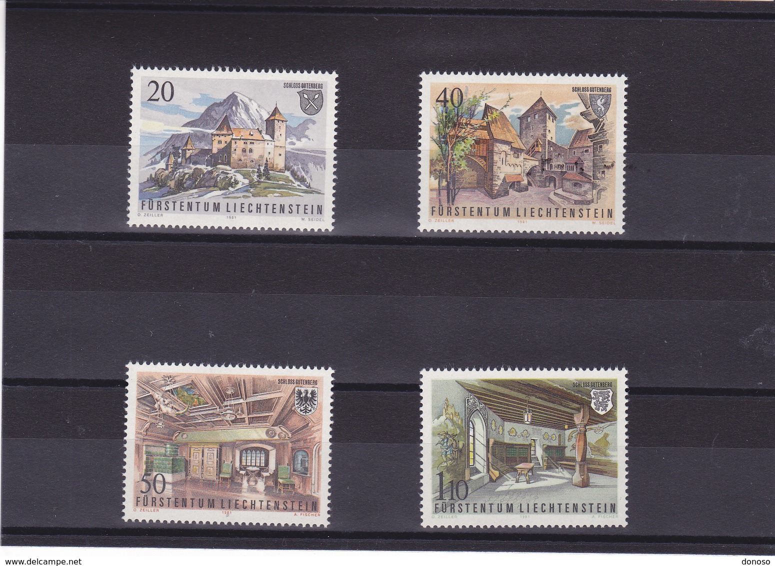 LIECHTENSTEIN 1981 CHÂTEAU Yvert 721-724 NEUF** MNH - Ongebruikt