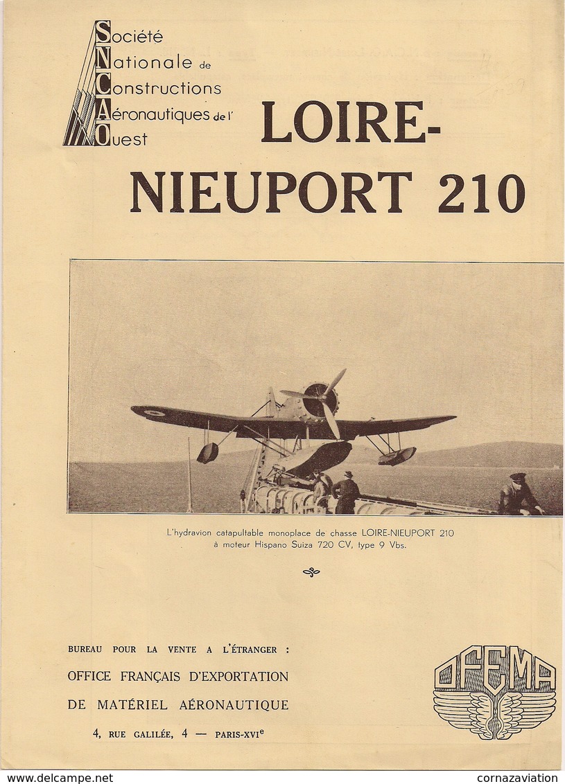 Aviation - Hydravion De Chasse Loire-Nieuport 210 - Rare - Publicités