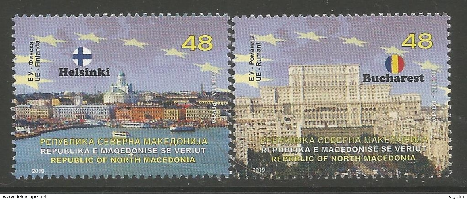 MK 2019-09A MK IN EU, NORTH MACEDONIA, 1 X 2v, MNH - Macédoine Du Nord