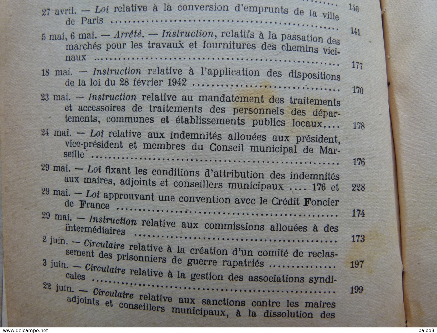 VICHY 1942 bulletin officiel du Ministere de L'Interieur