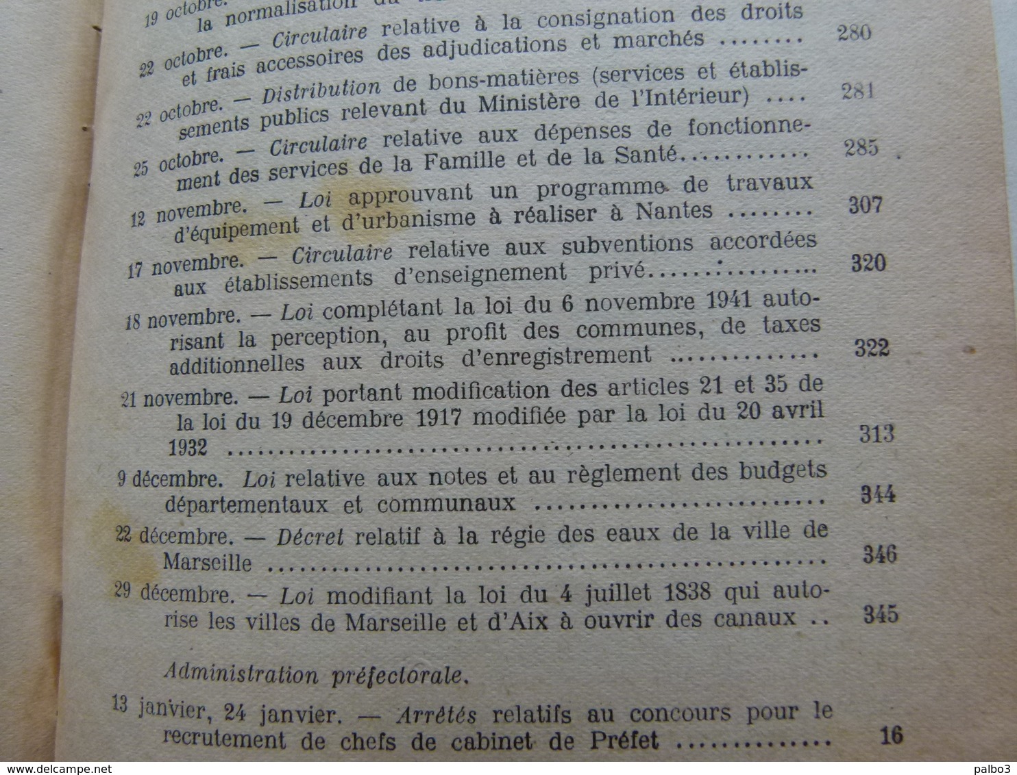 VICHY 1942 bulletin officiel du Ministere de L'Interieur