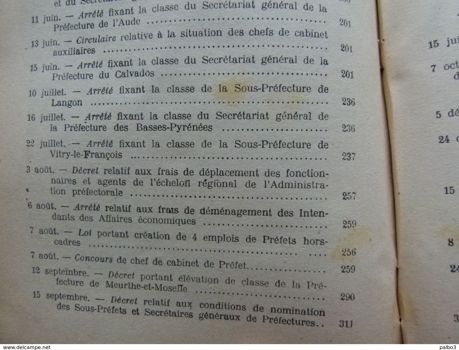 VICHY 1942 bulletin officiel du Ministere de L'Interieur