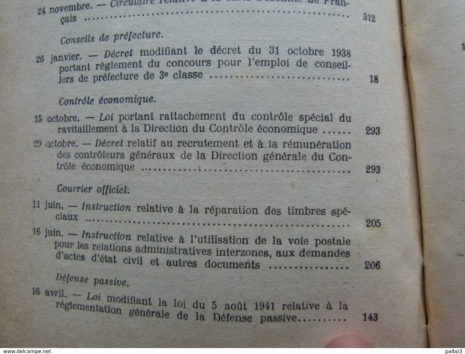 VICHY 1942 bulletin officiel du Ministere de L'Interieur