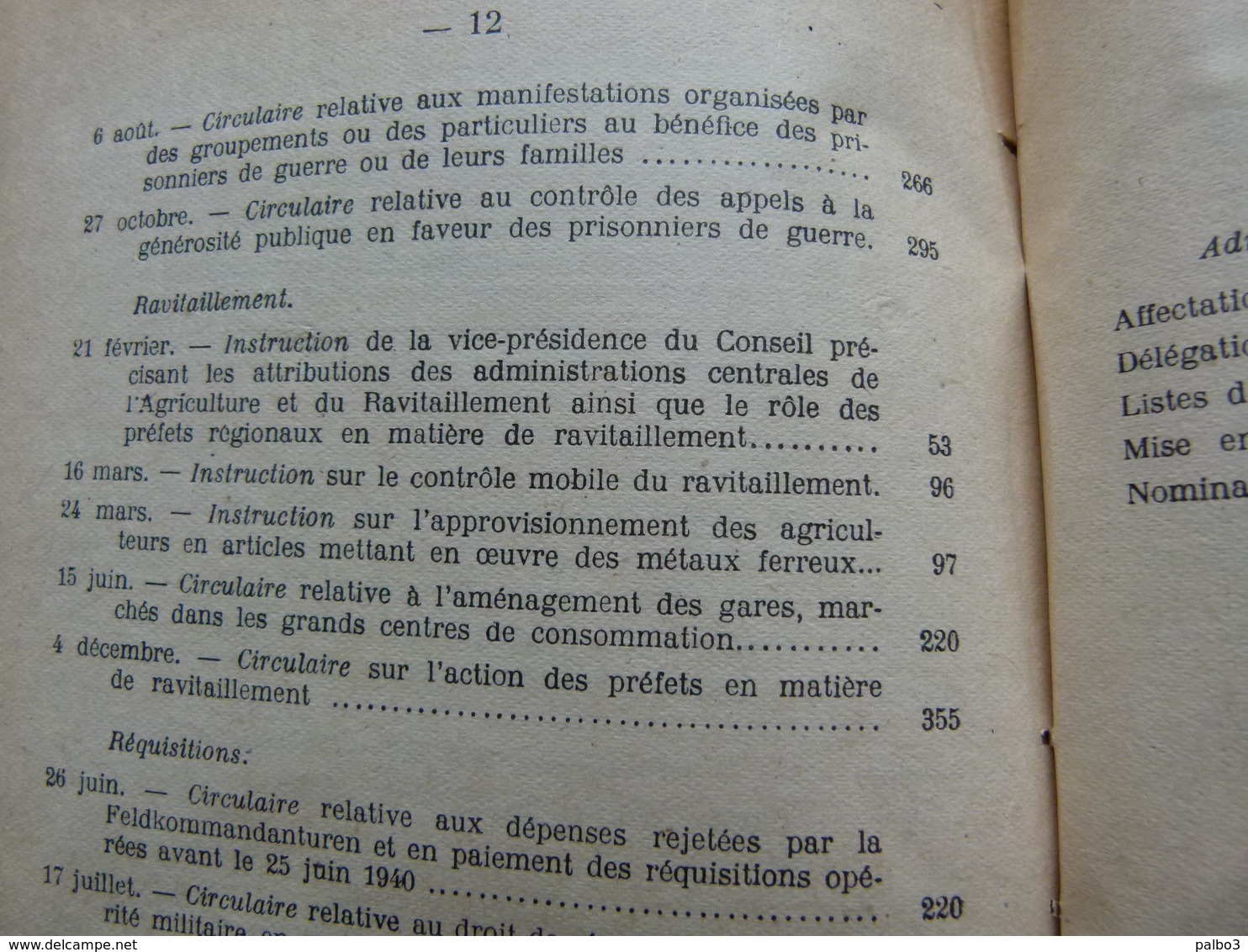 VICHY 1942 bulletin officiel du Ministere de L'Interieur