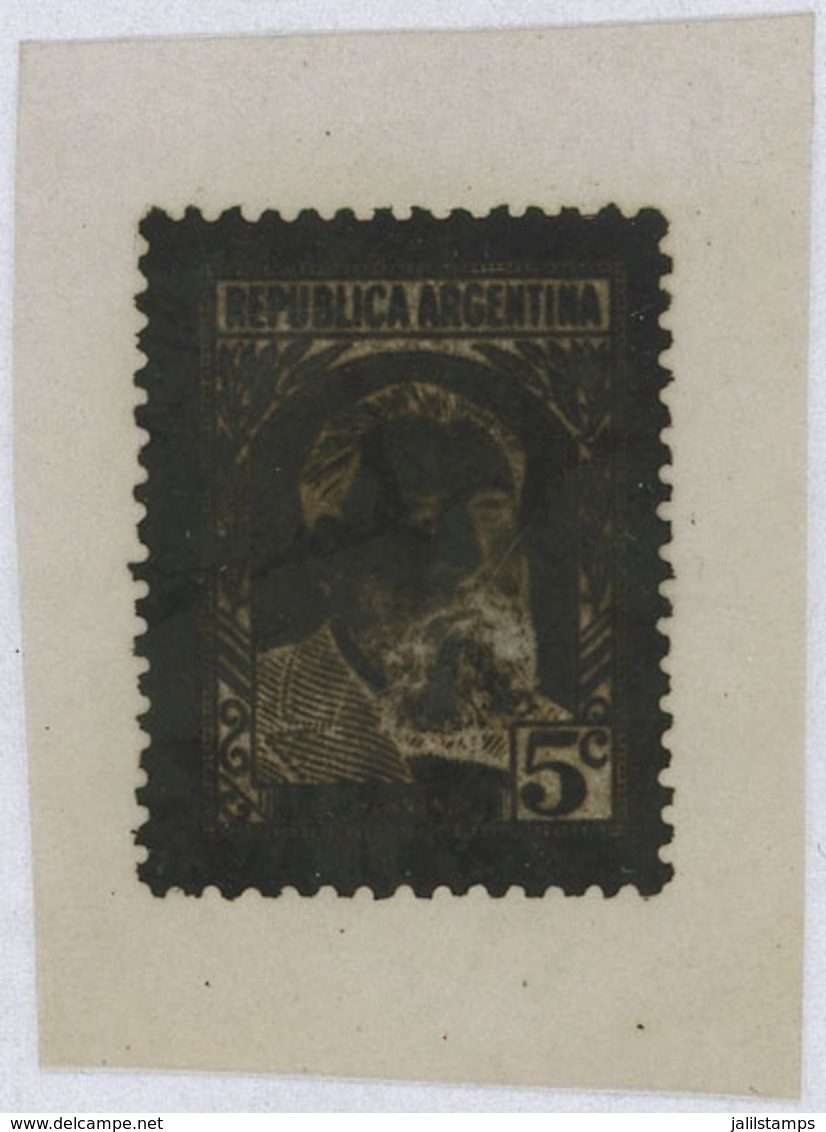 ARGENTINA: GJ.1033, 5c. José Hernández, Extremely Rare PHOTOGRAPHIC PROOF, Excellent! - Neufs