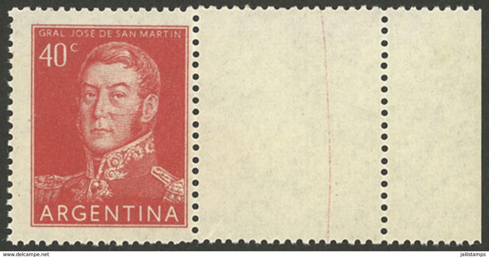 ARGENTINA: GJ.1041CD, 40c. San Martín WITH RIGHT LABEL, VF Quality! - Nuevos