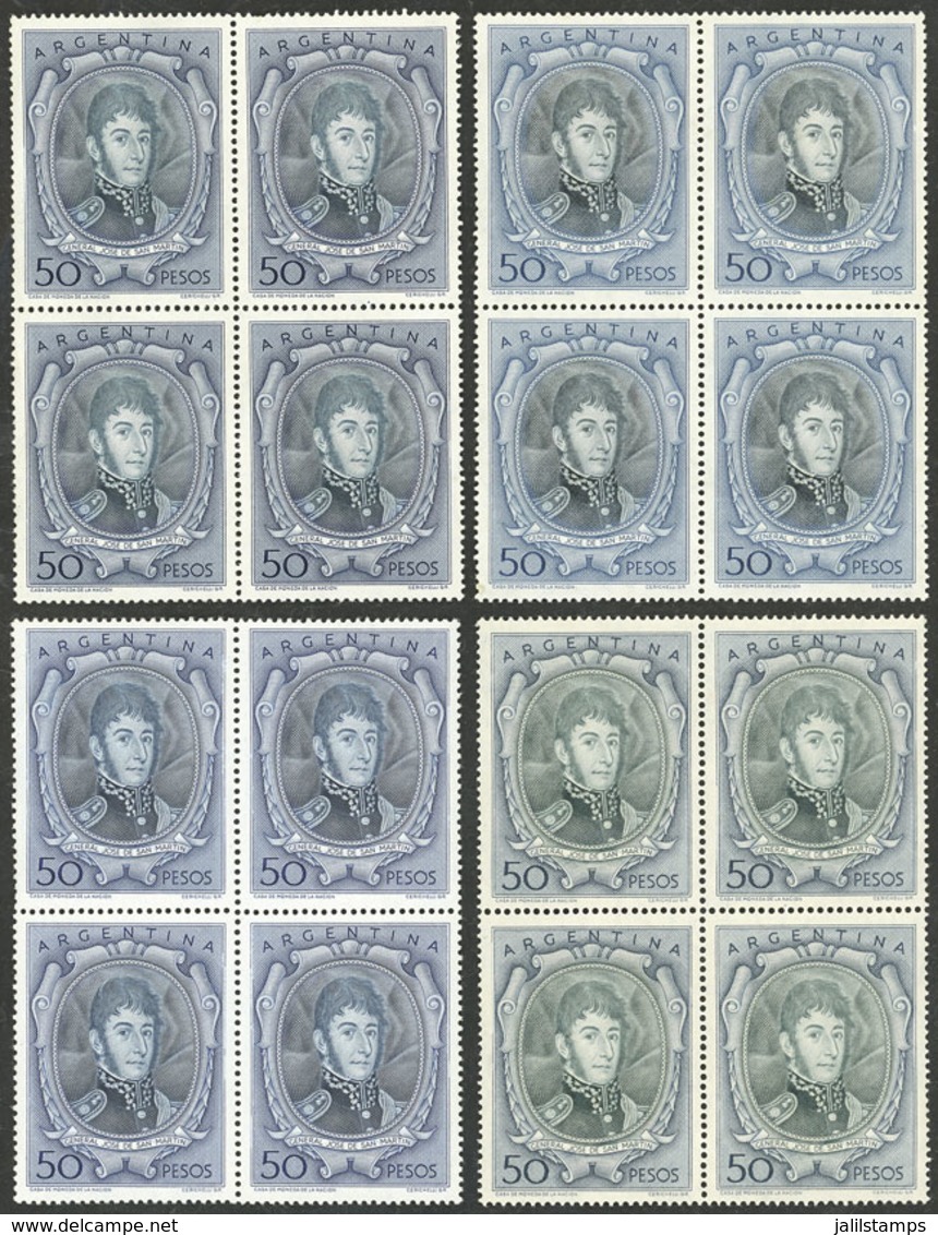 ARGENTINA: GJ.1057 (x2, On Different Papers, One Almost UV Neutral On Back, The Other One Fluorescent) + 1057A + 1057B,  - Neufs