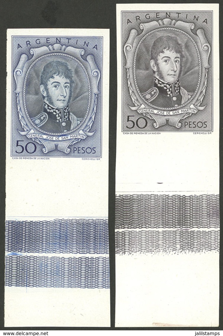 ARGENTINA: GJ.1057, 2 Proofs With Large Sheet Margin, In The Issued Colors And In Black, Excellent Group! - Ungebraucht