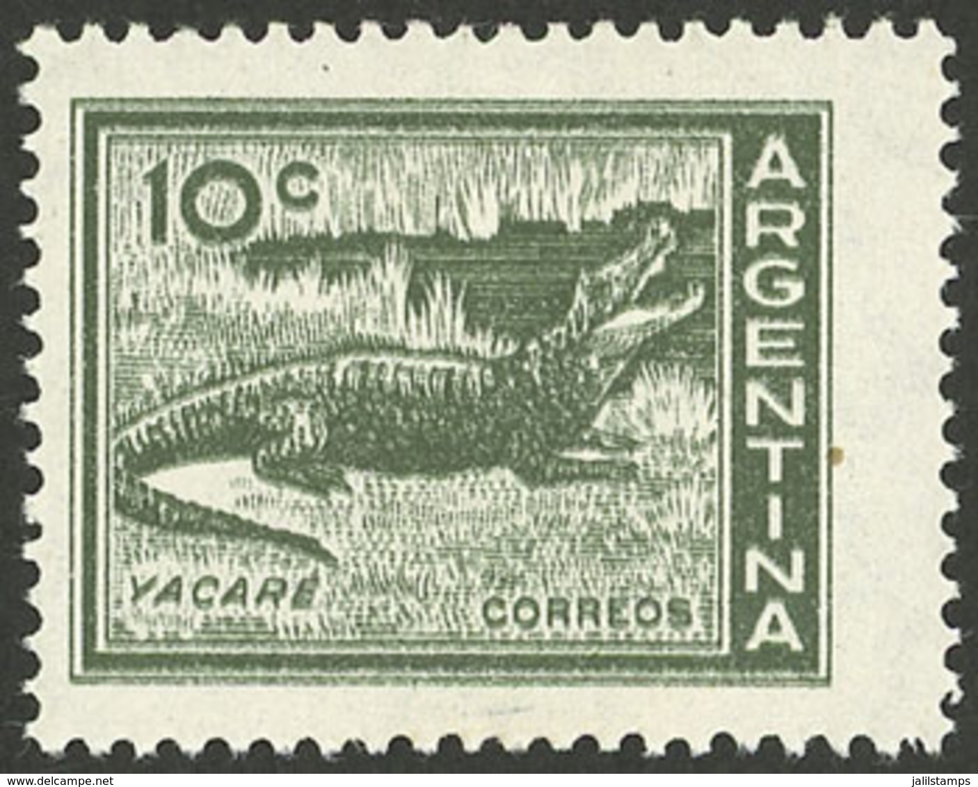 ARGENTINA: GJ.1123a, 10c. Yacare Caiman, DOUBLE IMPRESSION Variety, VF! - Ungebraucht