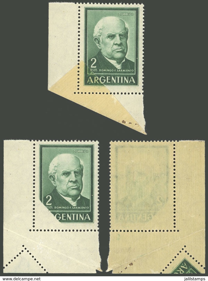 ARGENTINA: GJ.1135, With Variety: "Partially Unprinted, And That Area Is Printed On Back ON GUM" Produced By A Pre-print - Unused Stamps
