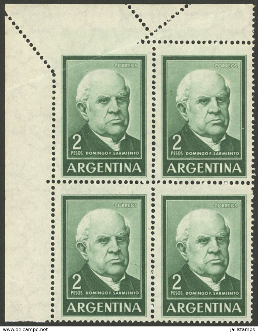 ARGENTINA: GJ.1135, Corner Block Of 4 With Notable Perforation Variety In The Corner! - Unused Stamps