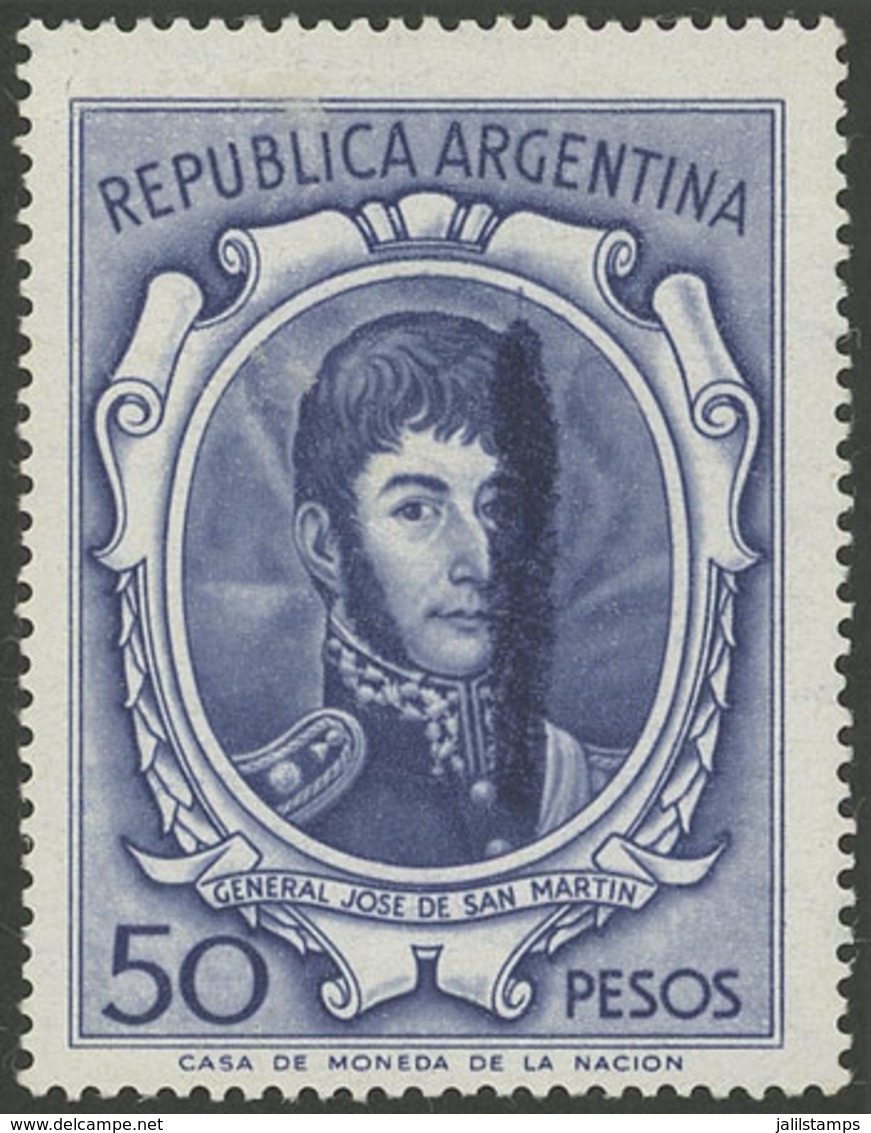 ARGENTINA: GJ.1317, With Variety: "Thick Vertical Line", VF Quality!" - Unused Stamps