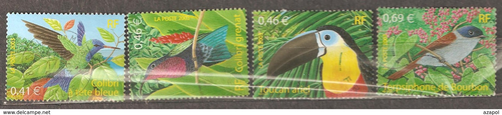 France: Full Set Of 4 Used Stamps, Birds From French Oversee Territory, 2003, Mi#3687-3690 - Usados