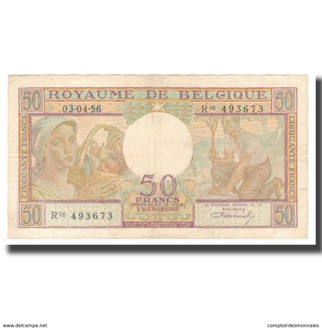 Billet, Belgique, 50 Francs, 1956, 1956-04-03, KM:133b, TB+ - 50 Francs