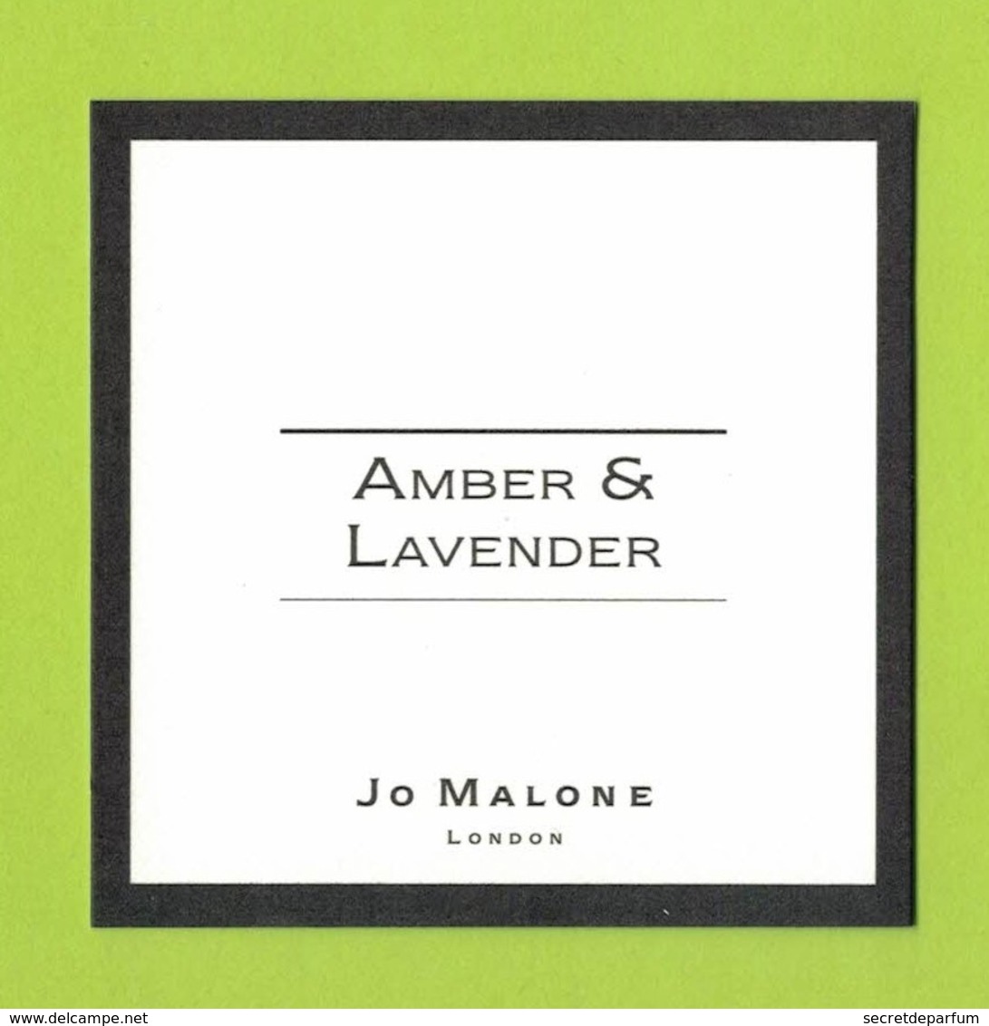 Cartes Parfumées  CARTE  JO MALONE LONDON  AMBER & LAVENDER - Modernes (à Partir De 1961)