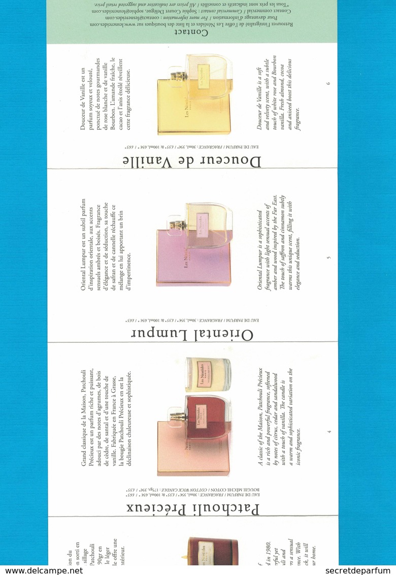 Cartes Parfumées  CARTE LES NÉRÉIDES  DÉPLIANT RECTO VERSO 5 VOLETS - Modernes (à Partir De 1961)