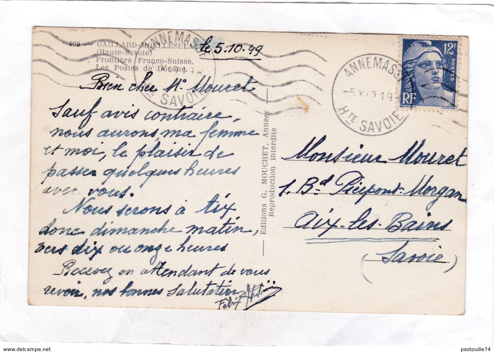 CPSM.  14 X 9  -  493  -   GAILLARD - MOELLESULAZ  -  Frontière  Franco-Suisse.  Les  Postes De Douane. - Sonstige & Ohne Zuordnung