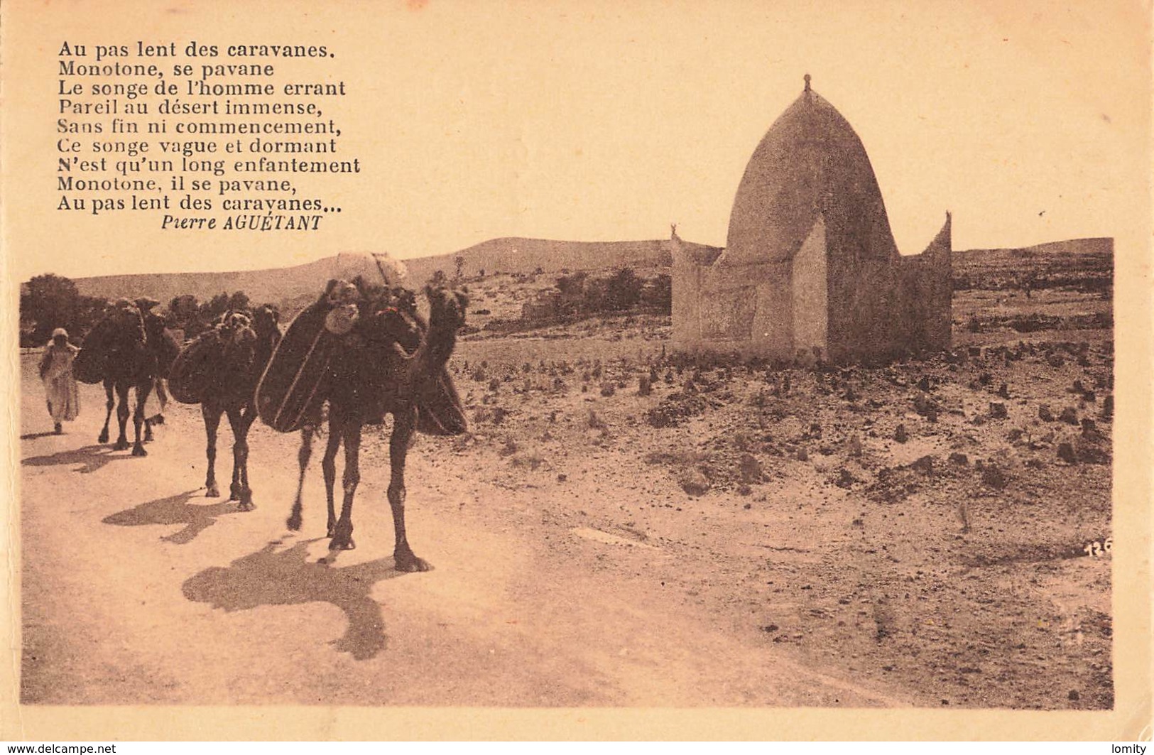 Algerie Poeme Poesie De Pierre Aguetant Au Pas Lent Des Caravanes - Scènes & Types