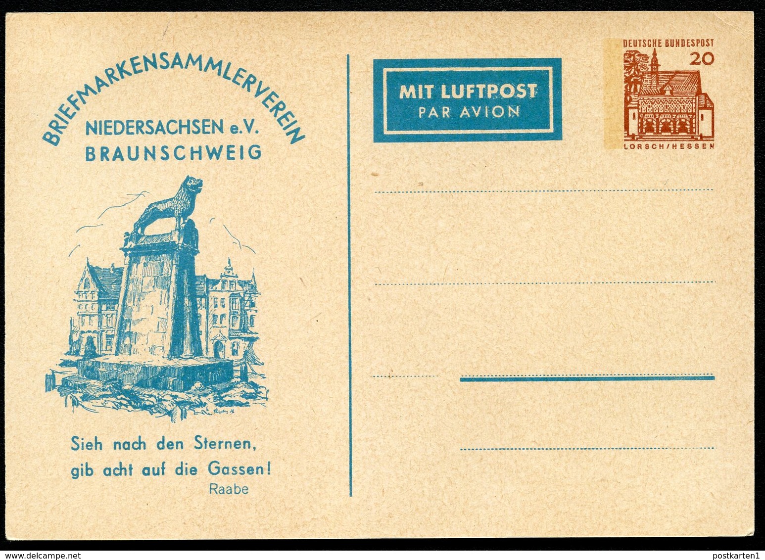 Bund PP35 B2/001 LÖWENDENKMAL BRAUNSCHWEIG 1966  NGK 10,00 € - Private Postcards - Mint