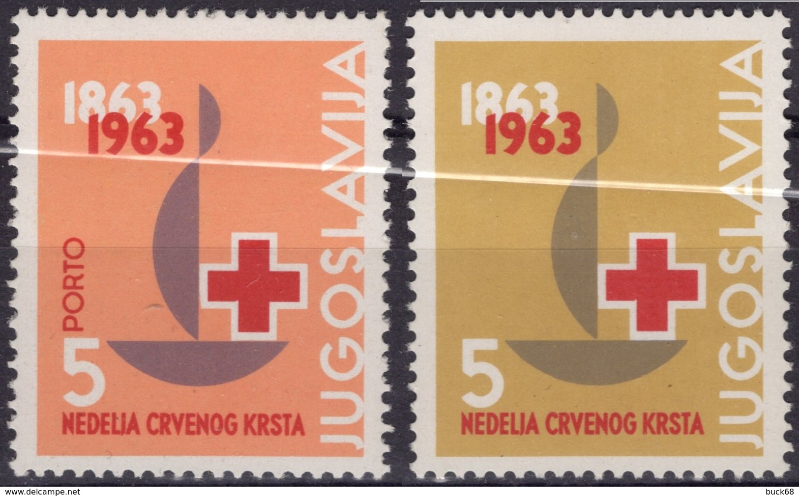 YOUGOSLAVIE JUGOSLAVIJA Bienfaisance  51 & 52 ** MNH Croix-Rouge  Red Cross 1963 - Bienfaisance