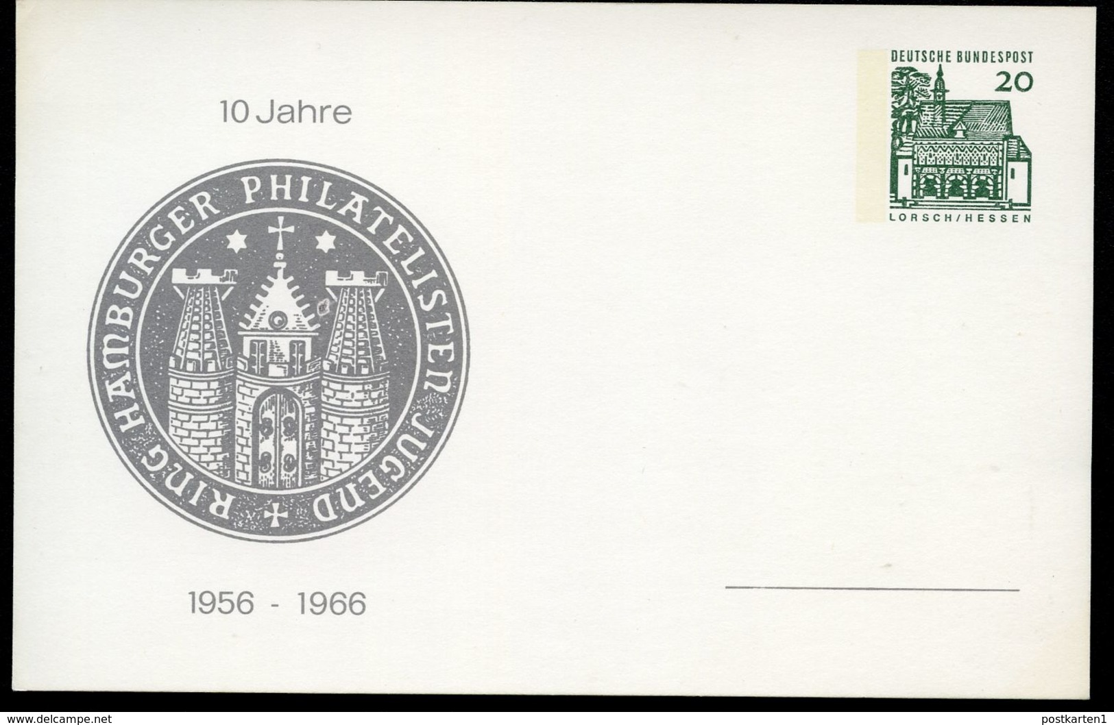 Bund PP36 C2/002 HAMBURG 10 J.Philatelisten-Jugend 1966  NGK 5,00 € - Cartoline Private - Nuovi