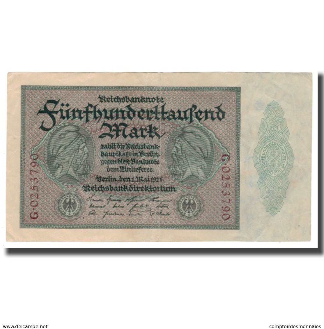 Billet, Allemagne, 500,000 Mark, 1923, 1923-05-01, KM:88b, TTB - 500.000 Mark