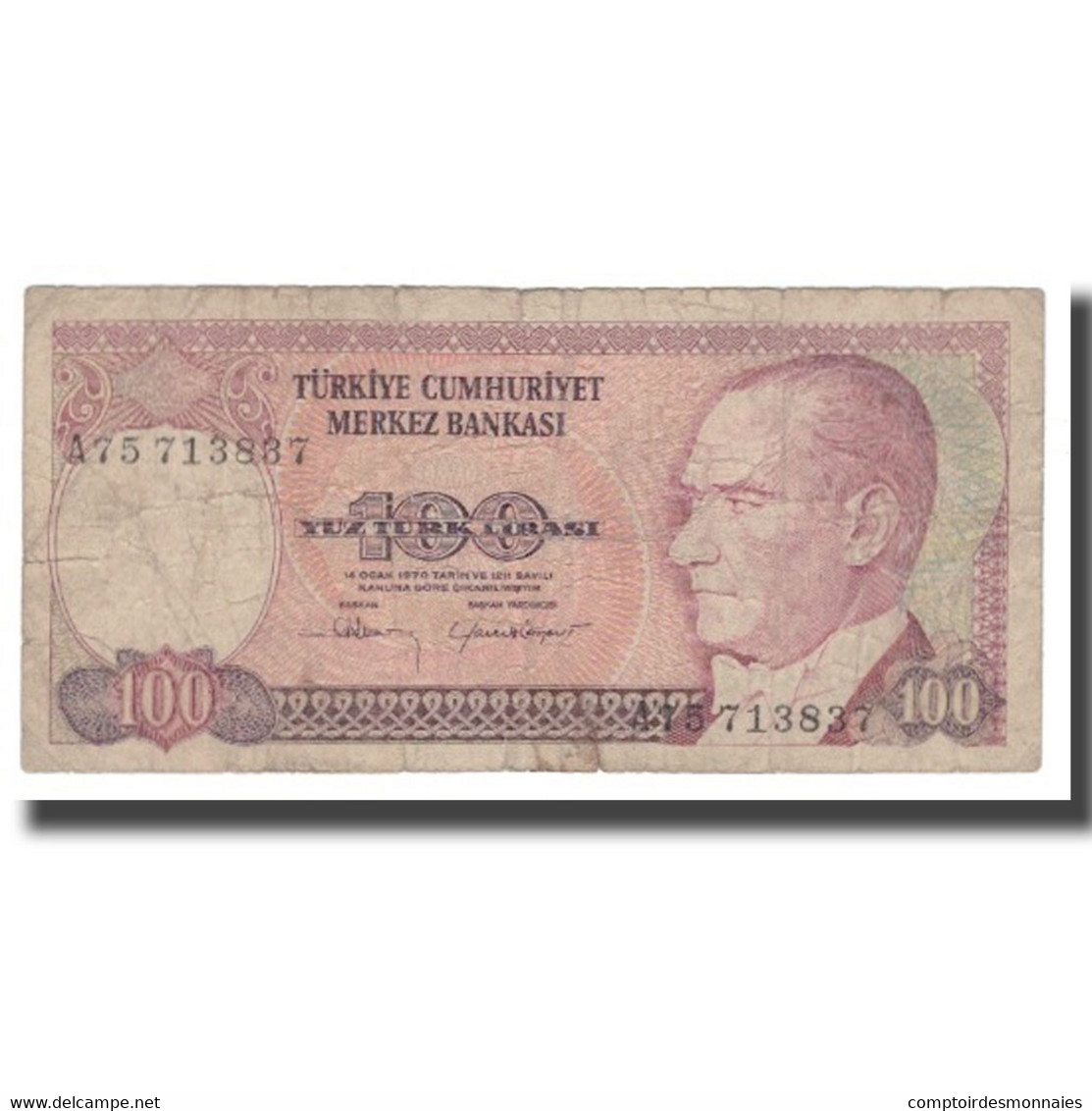 Billet, Turquie, 100 Lira, L.1970 (1984), KM:194a, B - Turkije