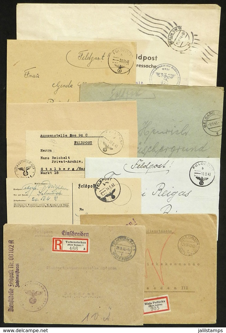 GERMANY: 8 FELDPOST Covers / Cards Posted In 1943/4, One With Its Original Content (letter), VF Quality! - Other & Unclassified