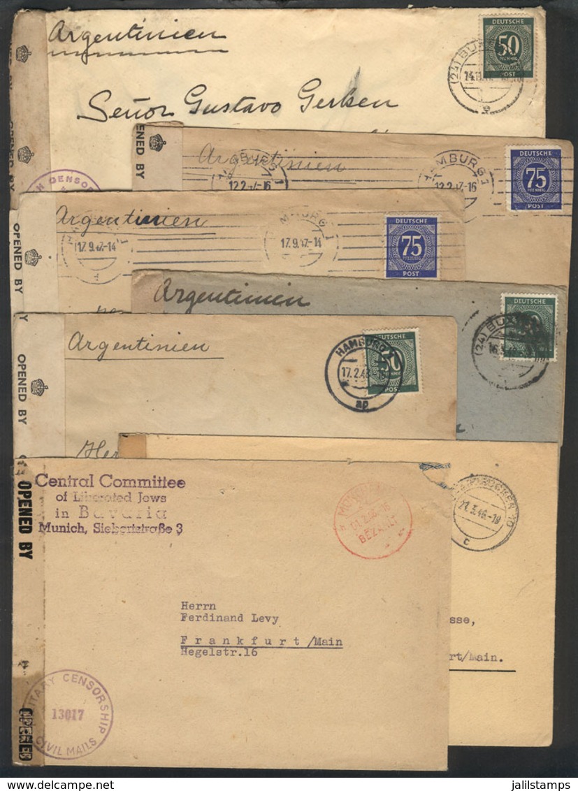 GERMANY: 7 Covers Used Between 1946 And 1948, One With Corner Card Of The "CENTRAL COMMITTEE OF LIBERATED JEWS IN BAVARI - Andere & Zonder Classificatie