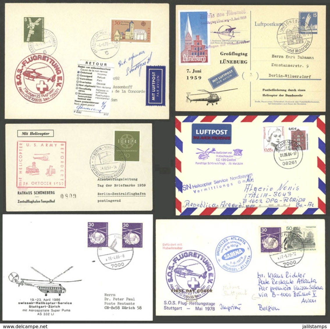 GERMANY: BALLOON FLIGHTS: 22 Covers And Cards, Most Carried In Special Helicopter Flights, Others With Interesting Marks - Otros & Sin Clasificación