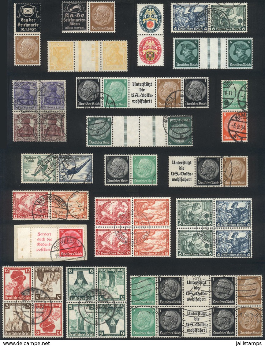 GERMANY: SUZAMMENDRUCKE: Lot Of Stamps From Varied Periods, Most Used (a Few Mint With Gum, Only One Without Gum), Very  - Autres & Non Classés