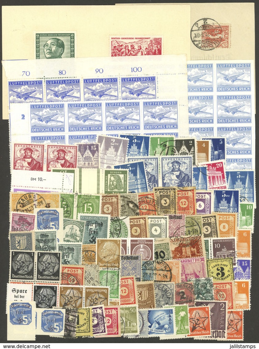 GERMANY: Attractive Group Of Mint (they Can Be Without Gum, Lightly Hinged Or MNH) Or Used Stamps, Fine General Quality, - Other & Unclassified