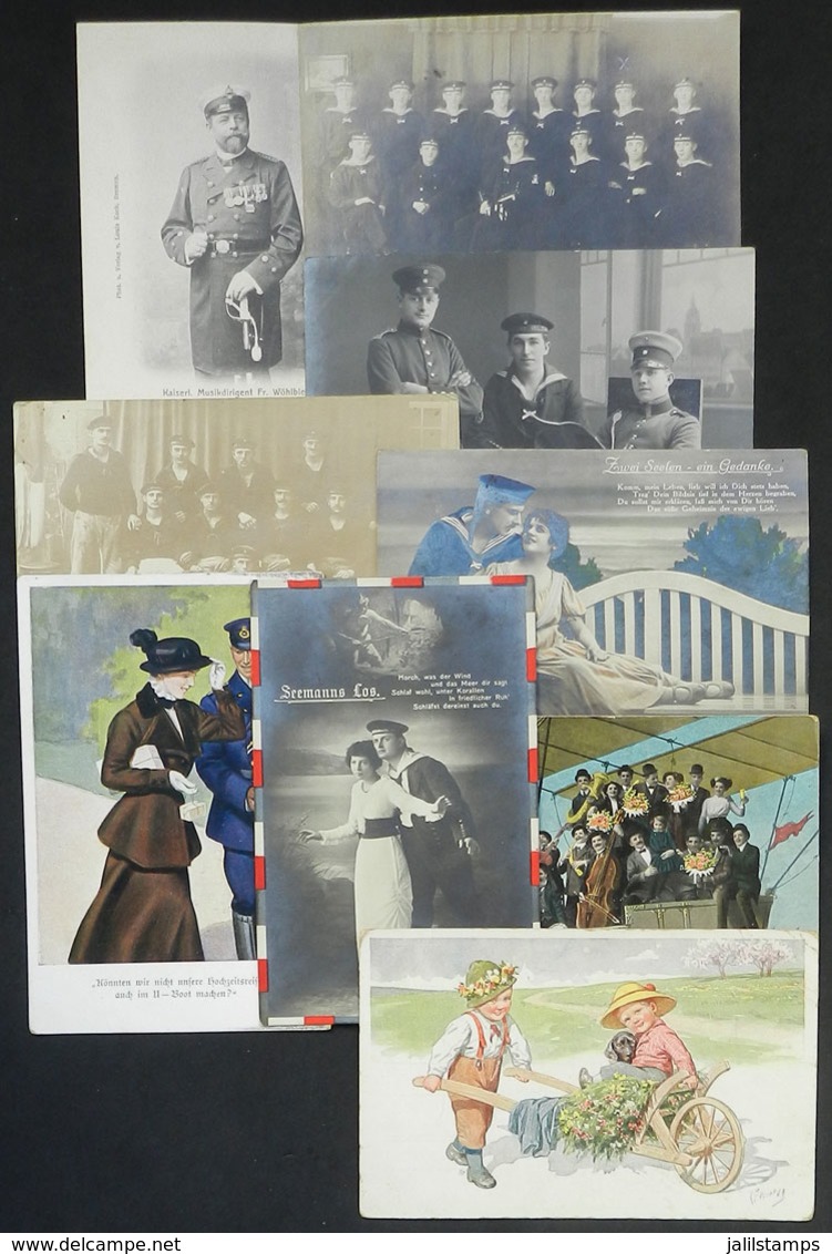 GERMANY: 9 Old Postcards, Most Related To World War I, 2 Mailed As Soldier's Mail, Fine General Quality! - Other & Unclassified