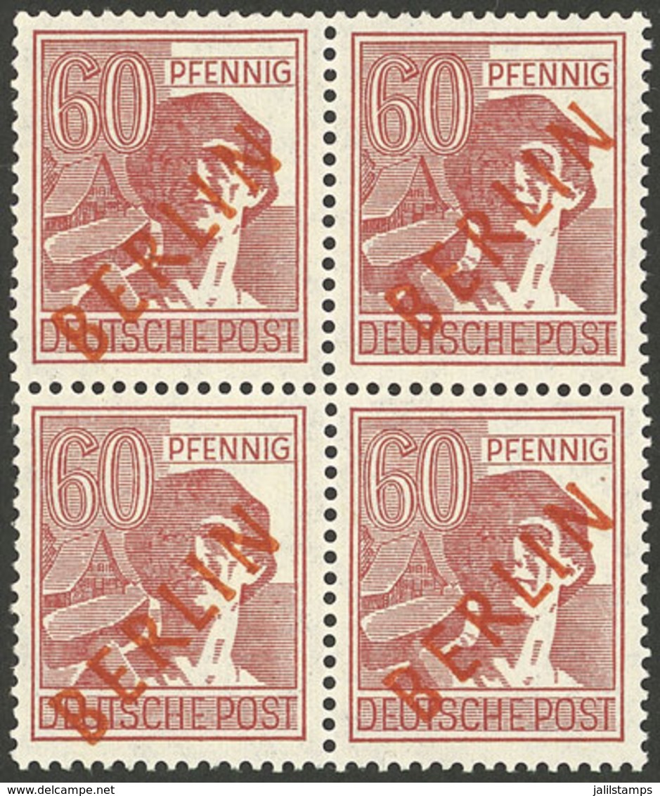 GERMANY - BERLIN: Yvert 14B, MNH Block Of 4, Excellent Quality! - Autres & Non Classés