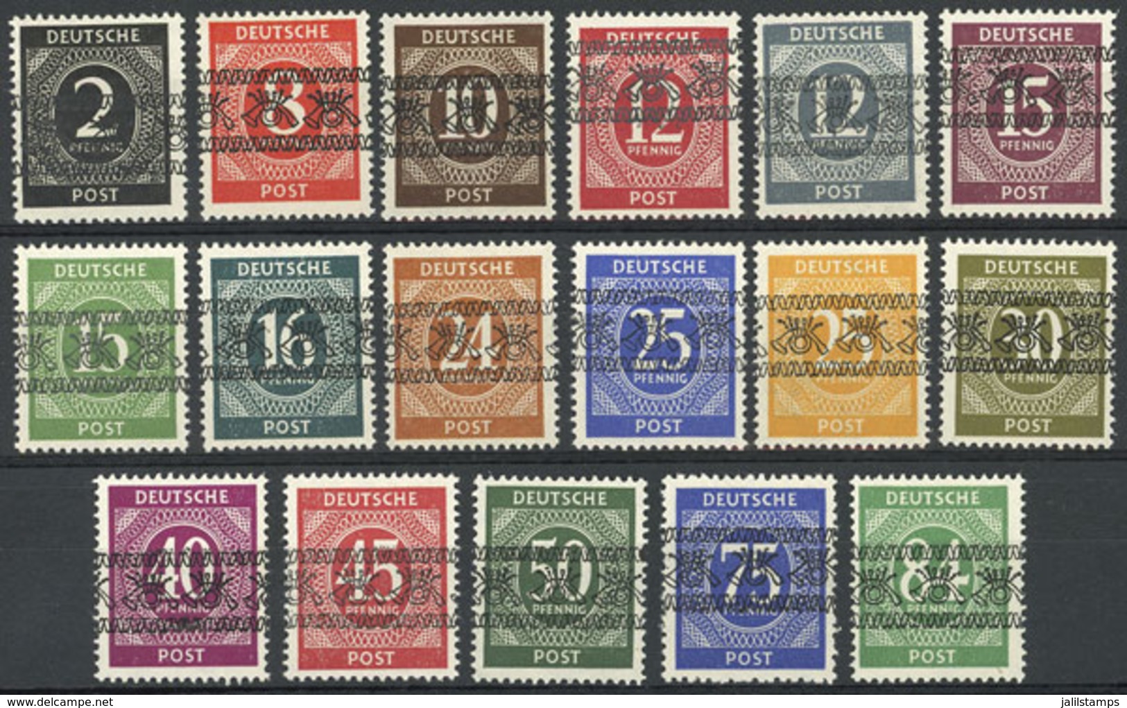 GERMANY - BIZONE: Michel 52IK/68IK, 1948 Complete Set Of 17 Values With INVERTED OVERPRINT, MNH, All With Small Guarante - Sonstige & Ohne Zuordnung