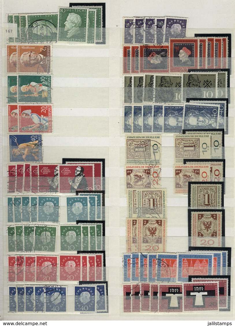 WEST GERMANY: Large Stockbook With Many Mint And Used Stamps Issued Between Circa 1946 And 1967, Almost All Of Very Fine - Autres & Non Classés