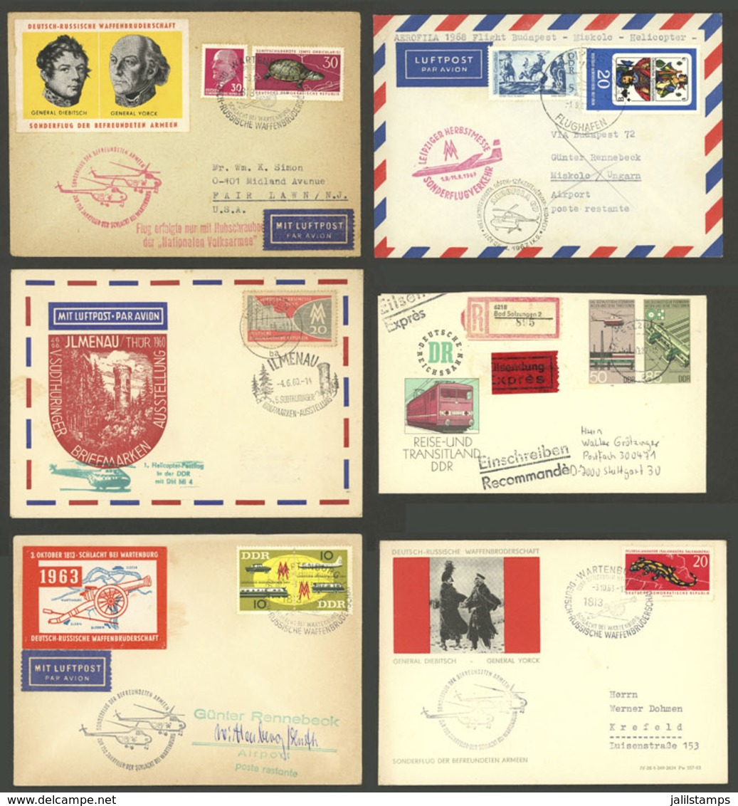 EAST GERMANY: BALLOON FLIGHTS: 26 Covers And Cards, Most Carried In Special Helicopter Flights, Others With Interesting  - Andere & Zonder Classificatie