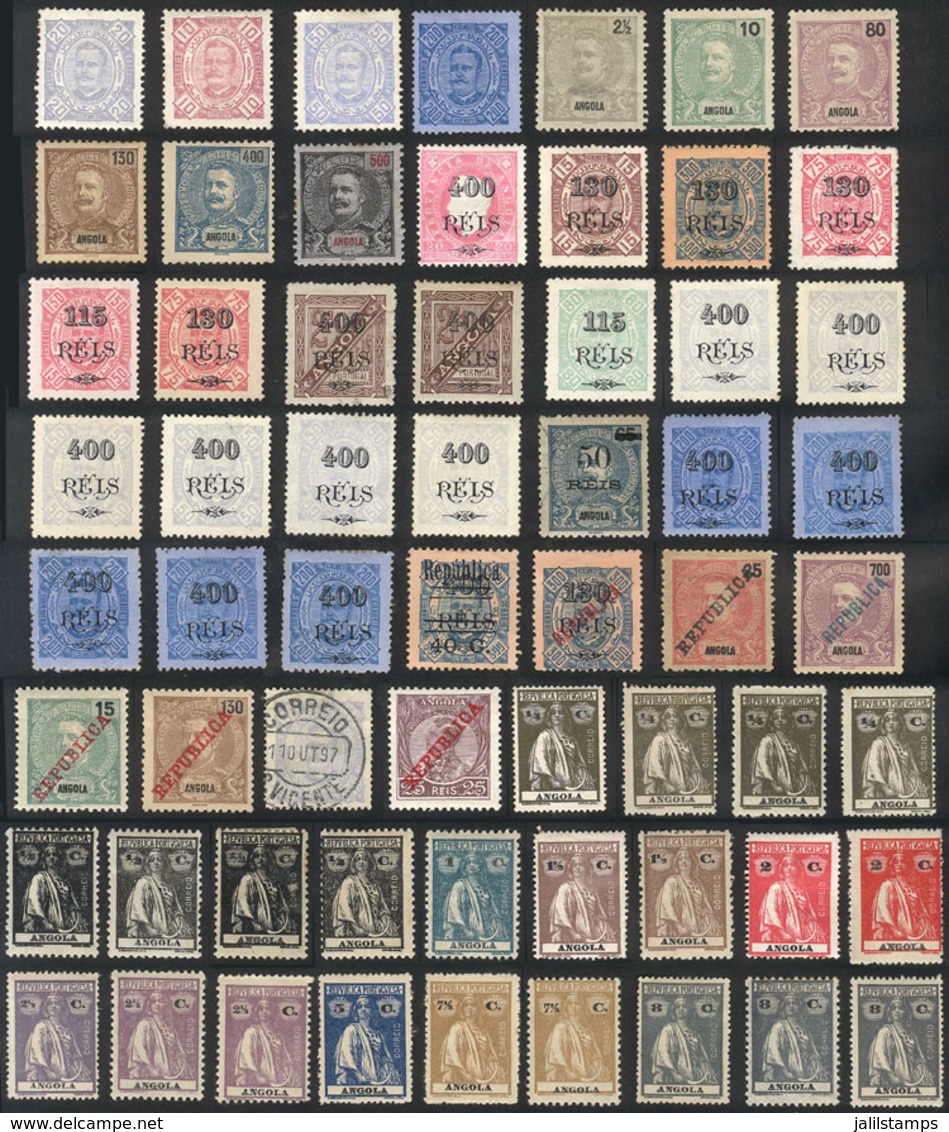 ANGOLA: Interesting Lot Of Old Stamps, Used Or Mint (they Can Be Without Gum), Fine General Quality (some May Have Minor - Angola