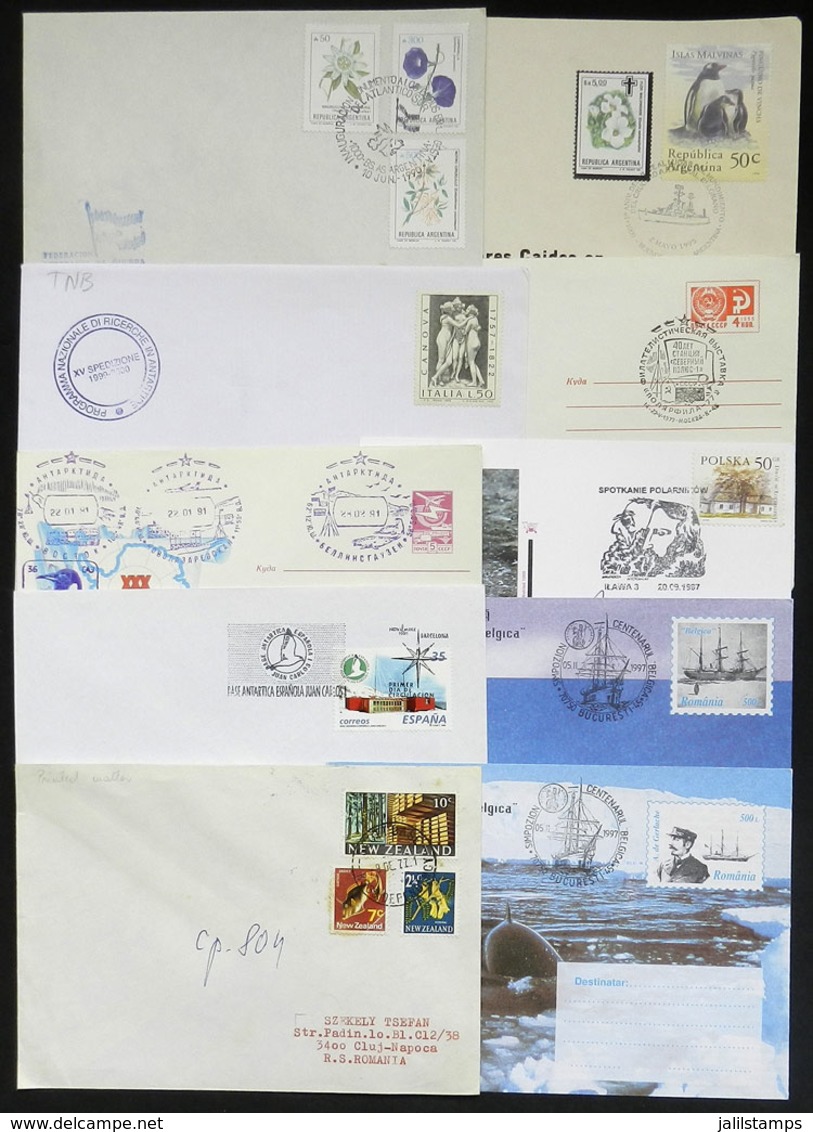 ANTARCTICA: 10 Covers Of Varied Countries With Postmarks Of Antarctic Stations Or Related To Antarctica And/or Falkland  - Sonstige & Ohne Zuordnung