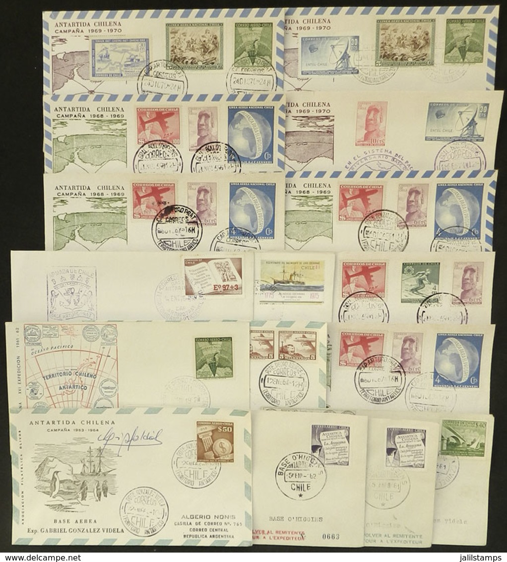 CHILEAN ANTARCTIC TERRITORY: 38 Covers Of The 1960s/70s, Apparently All Of Different Antarctic Bases And Dates, There Ar - Sonstige & Ohne Zuordnung