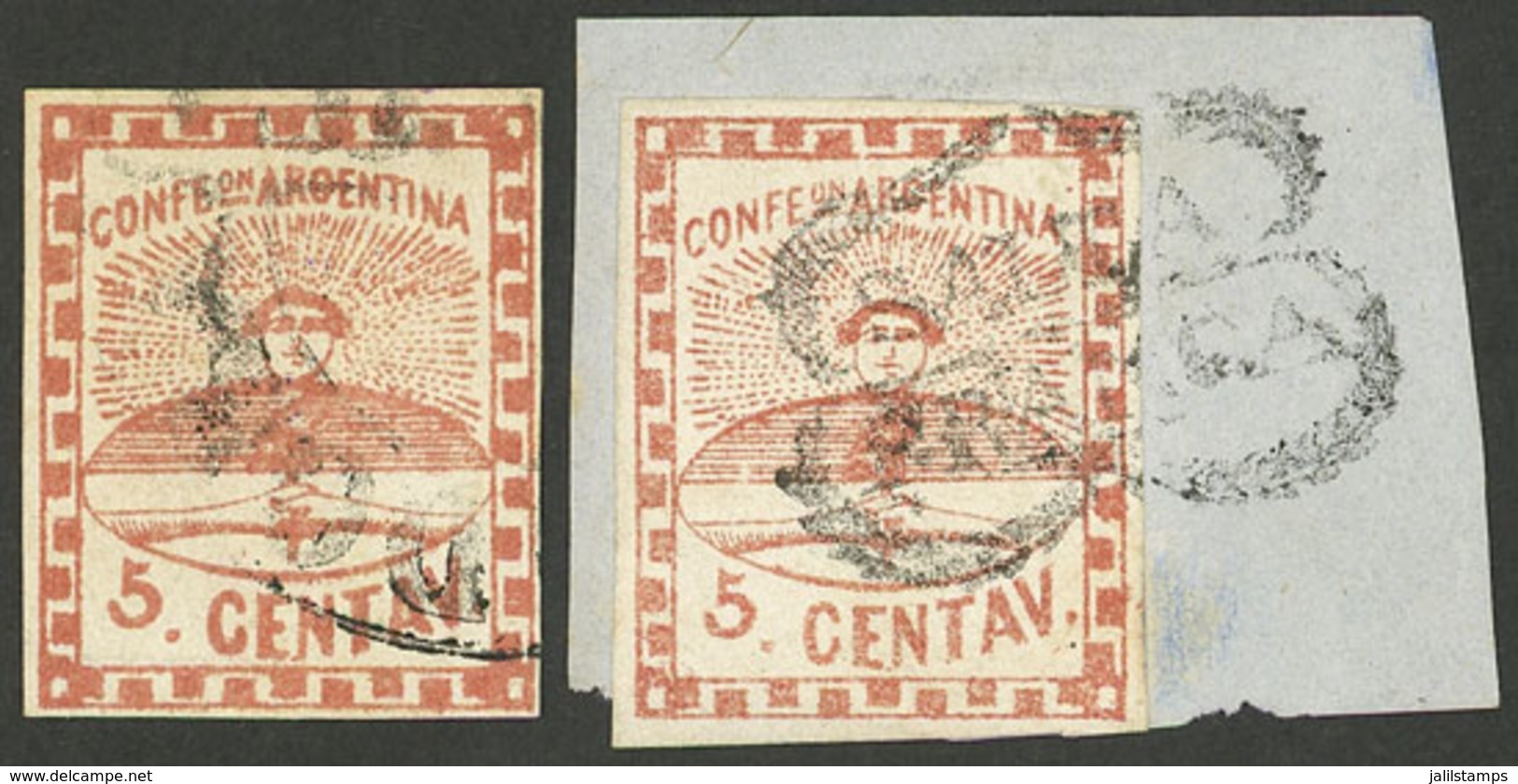 ARGENTINA: GJ.1, 2 Used Examples, One On Fragment, With Cancels Of Salta And Córdoba, VF! - Altri & Non Classificati