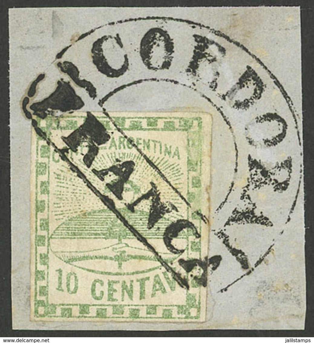 ARGENTINA: GJ.2, On Fragment With CORDOBA-FRANCA Cancel, VF Quality! - Other & Unclassified