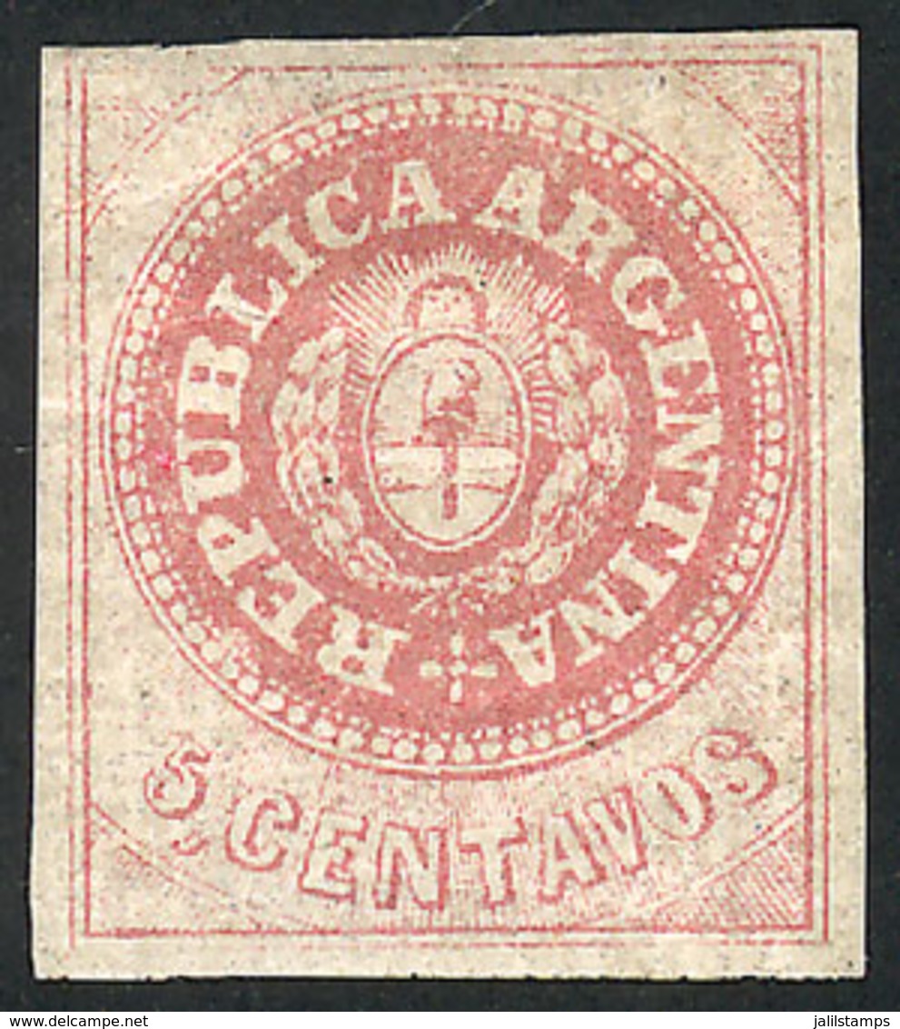 ARGENTINA: GJ.12, 5c. Without Accent, Semi-worn Plate, Mint Original Gum (+50%), Tiny Defect On Back, Very Good Front, C - Sonstige & Ohne Zuordnung