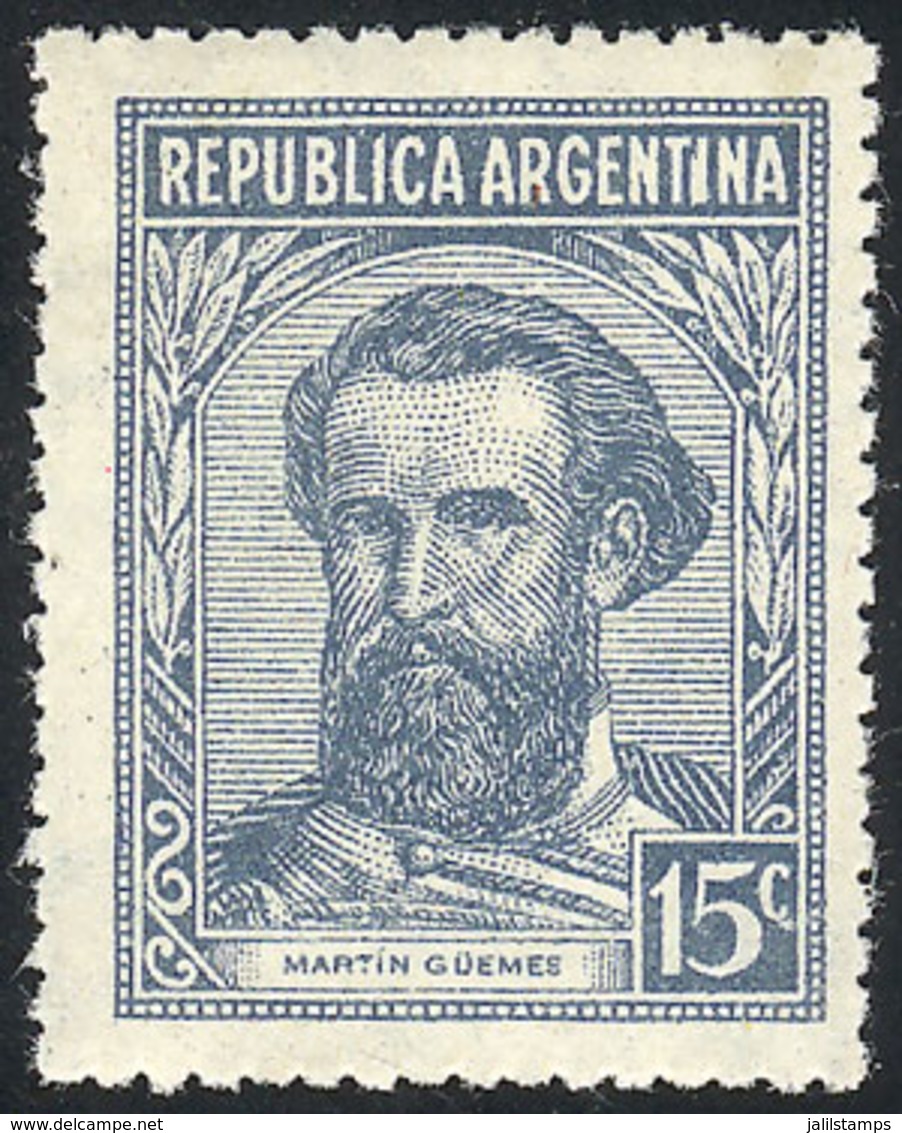 ARGENTINA: GJ.872, Güemes 15c. With WAVY Rays Watermark, VF Quality! - Autres & Non Classés