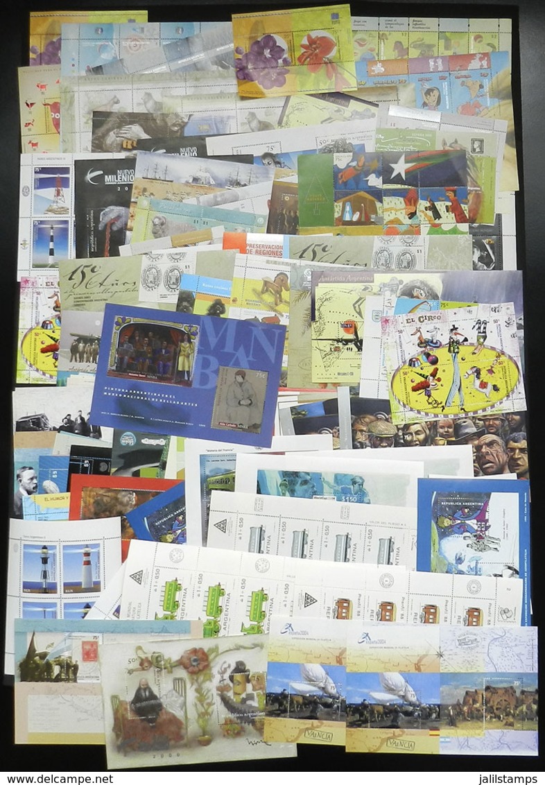 ARGENTINA: Large Lot Of Modern And Very Thematic Souvenir Sheets, MNH And Of Excellent Quality, With Very Little Duplica - Otros & Sin Clasificación